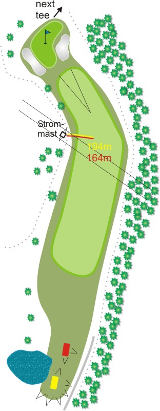Loch 11 des Golfplatzes - Chiemsee Golf Club Prien