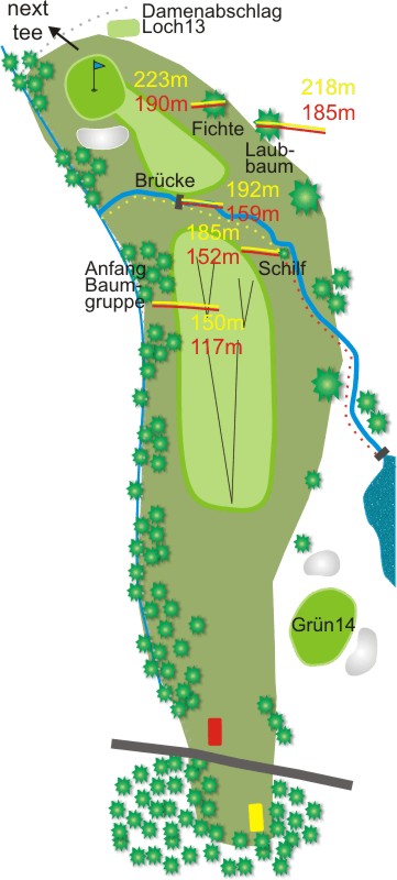 Loch 12 des Golfplatzes - Chiemsee Golf Club Prien