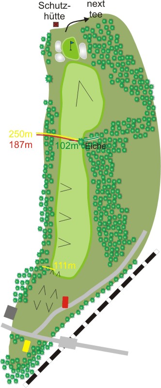 Loch 15 des Golfplatzes - Chiemsee Golf Club Prien