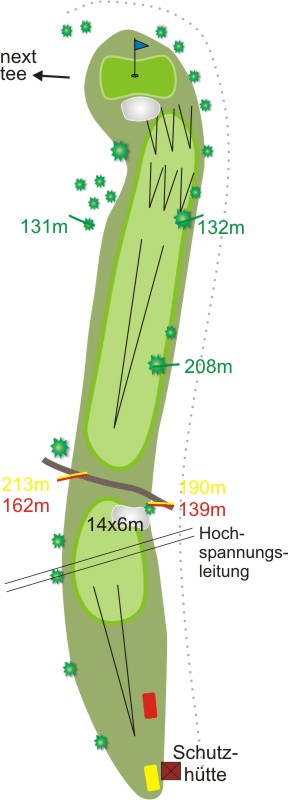 Loch 3 des Golfplatzes - Chiemsee Golf Club Prien