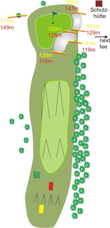 Loch 4 des Golfplatzes - Chiemsee Golf Club Prien